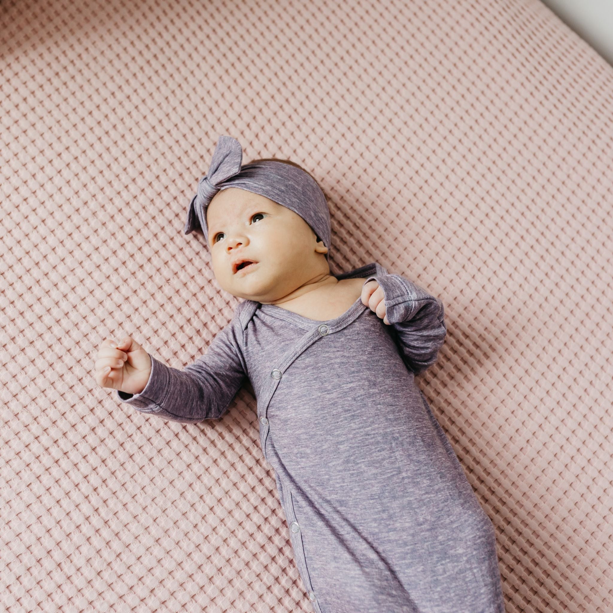 Knit Headband Bow - Violet