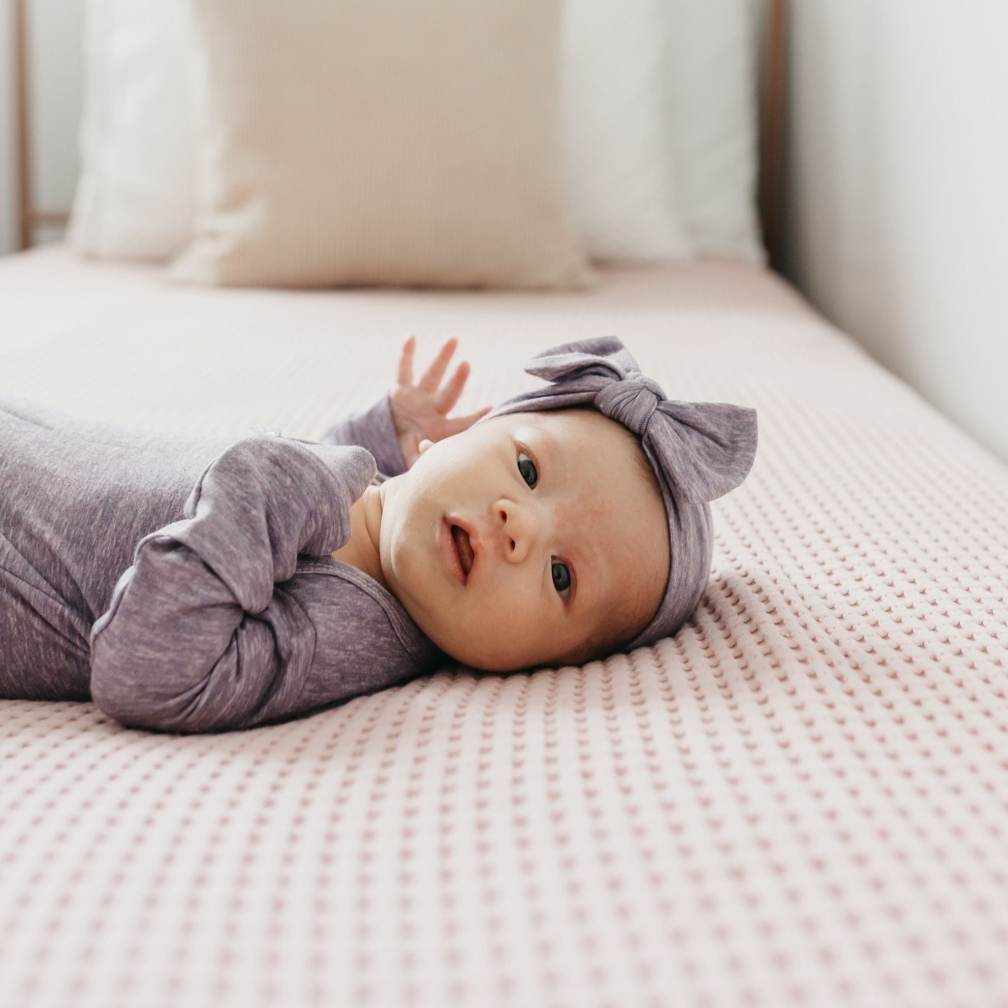 Knit Headband Bow - Violet