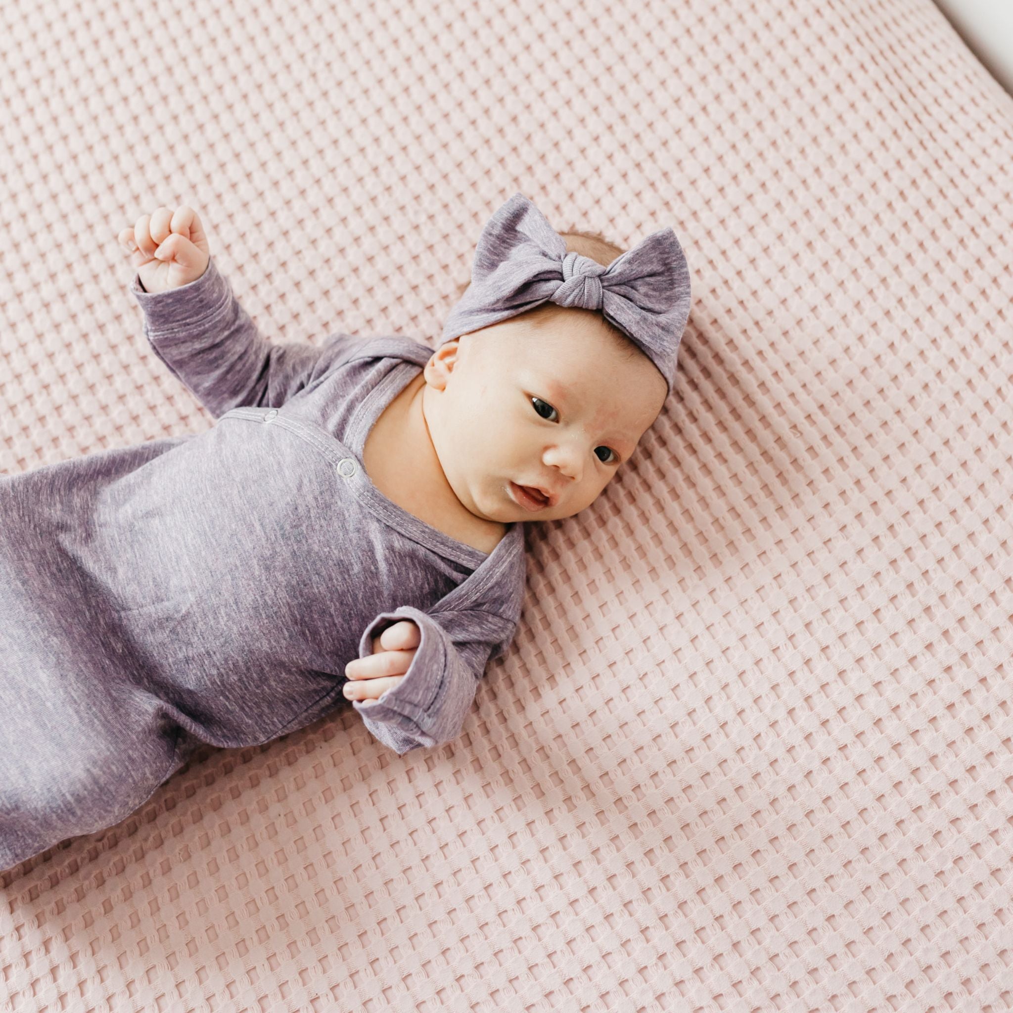 Knit Headband Bow - Violet