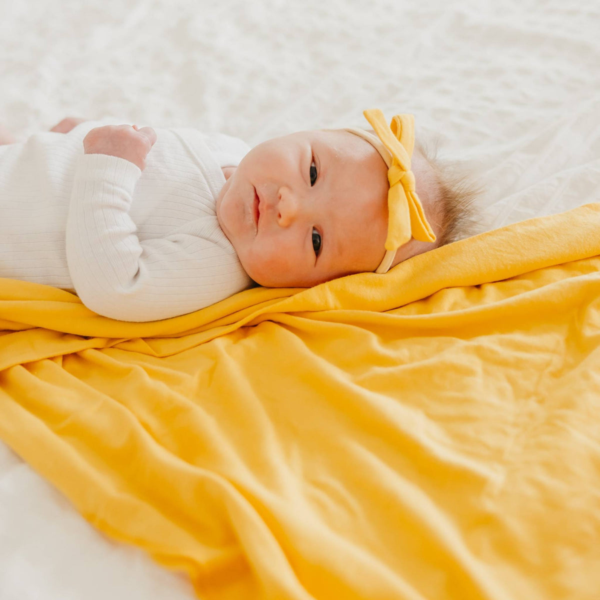 Knit Swaddle Blanket - Banana