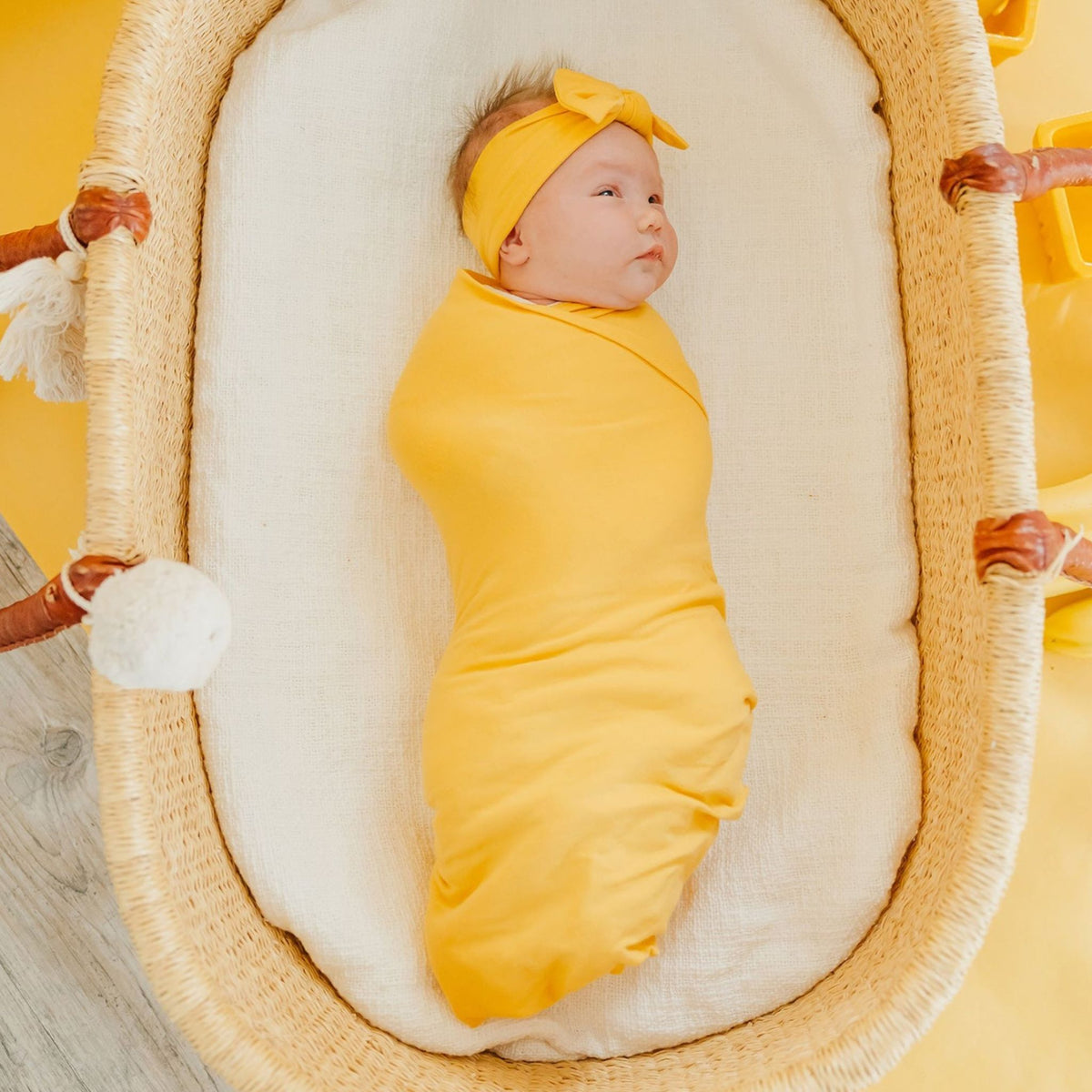 Knit Swaddle Blanket - Banana