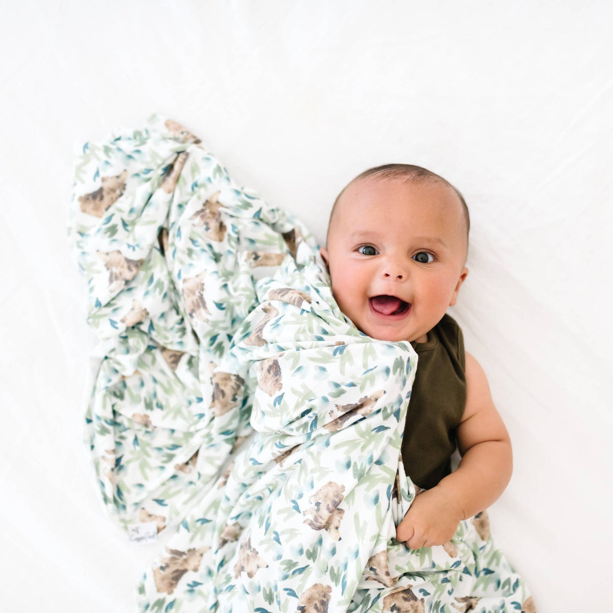 Knit Swaddle Blanket - Bear