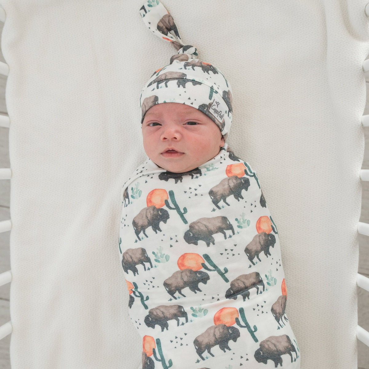 Knit Swaddle Blanket - Bison