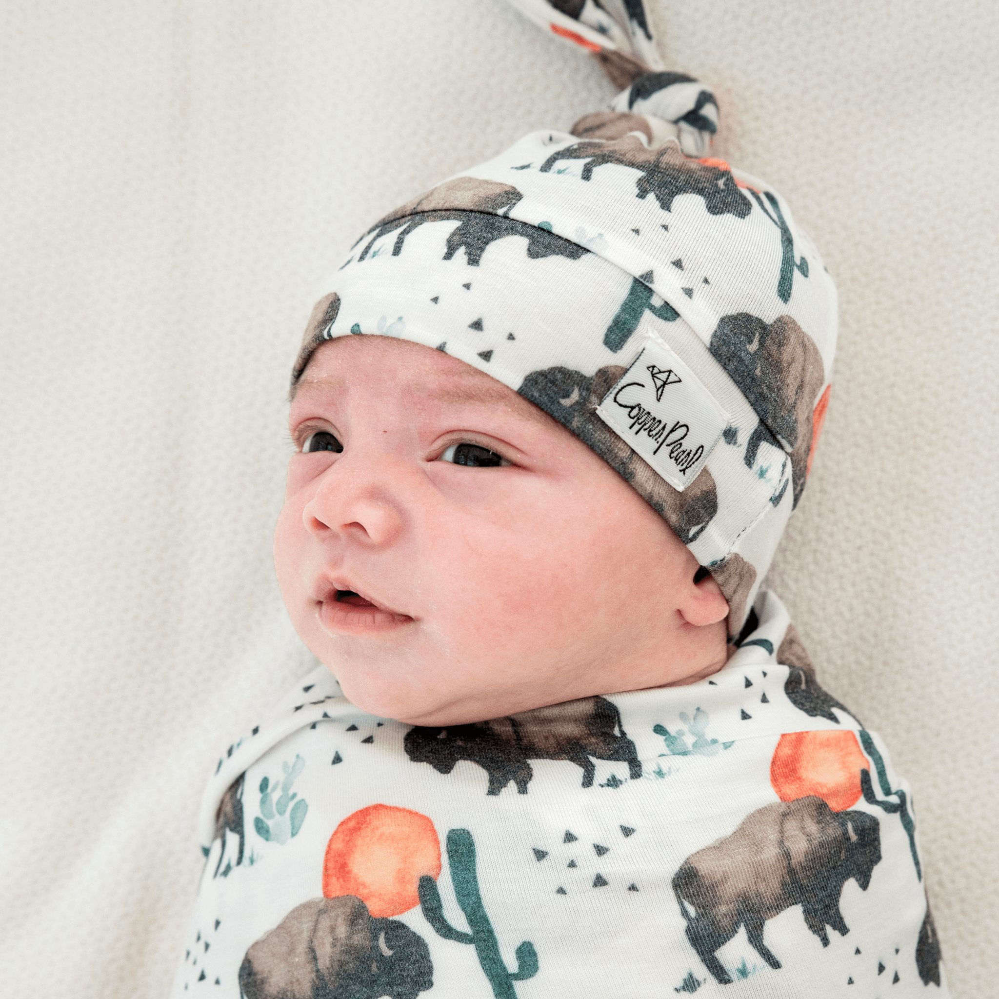 Knit Swaddle Blanket - Bison