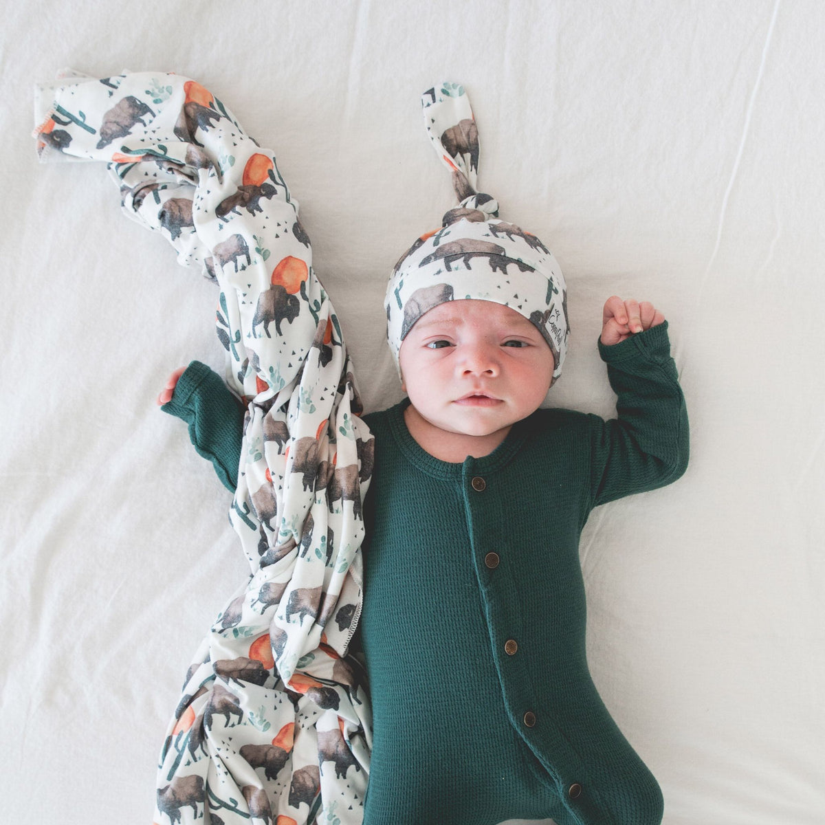 Knit Swaddle Blanket - Bison