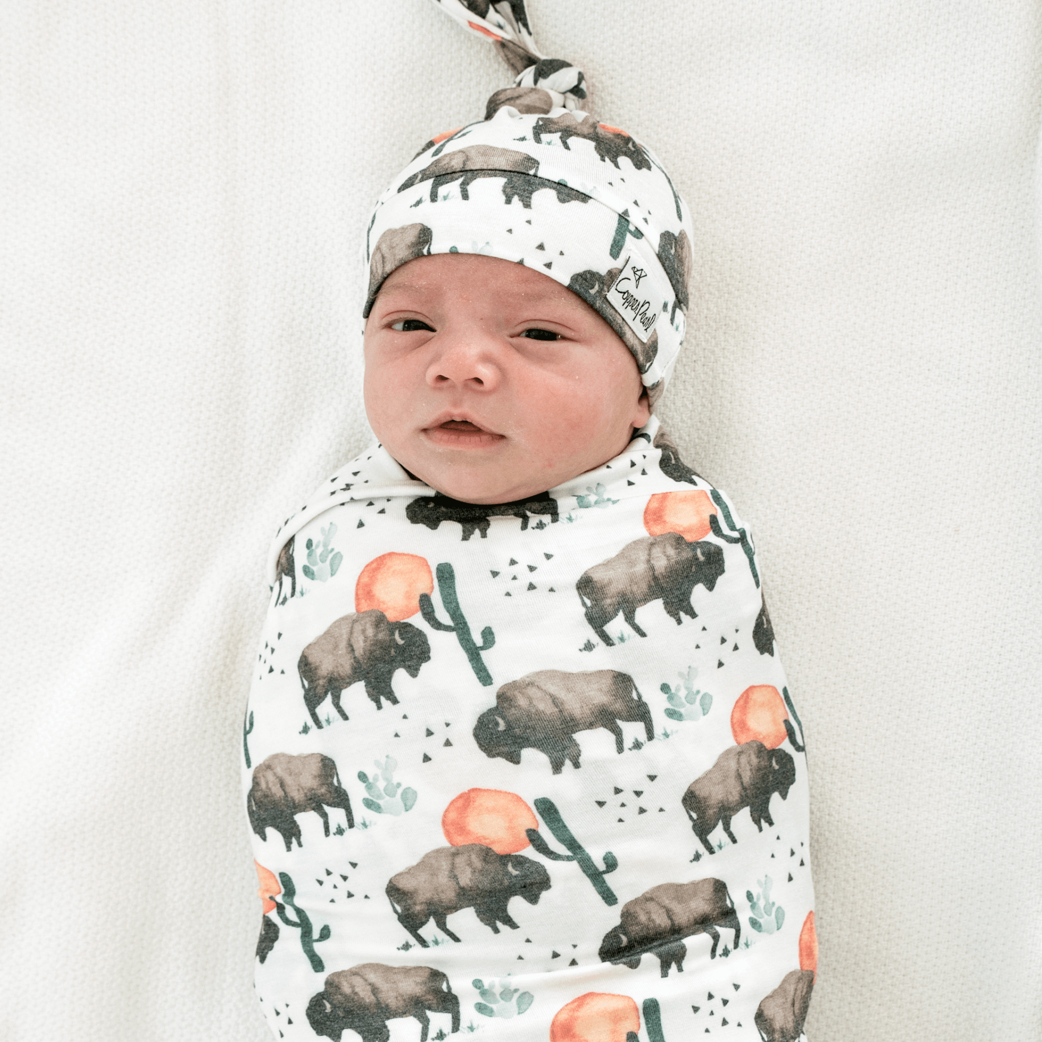 Knit Swaddle Blanket - Bison