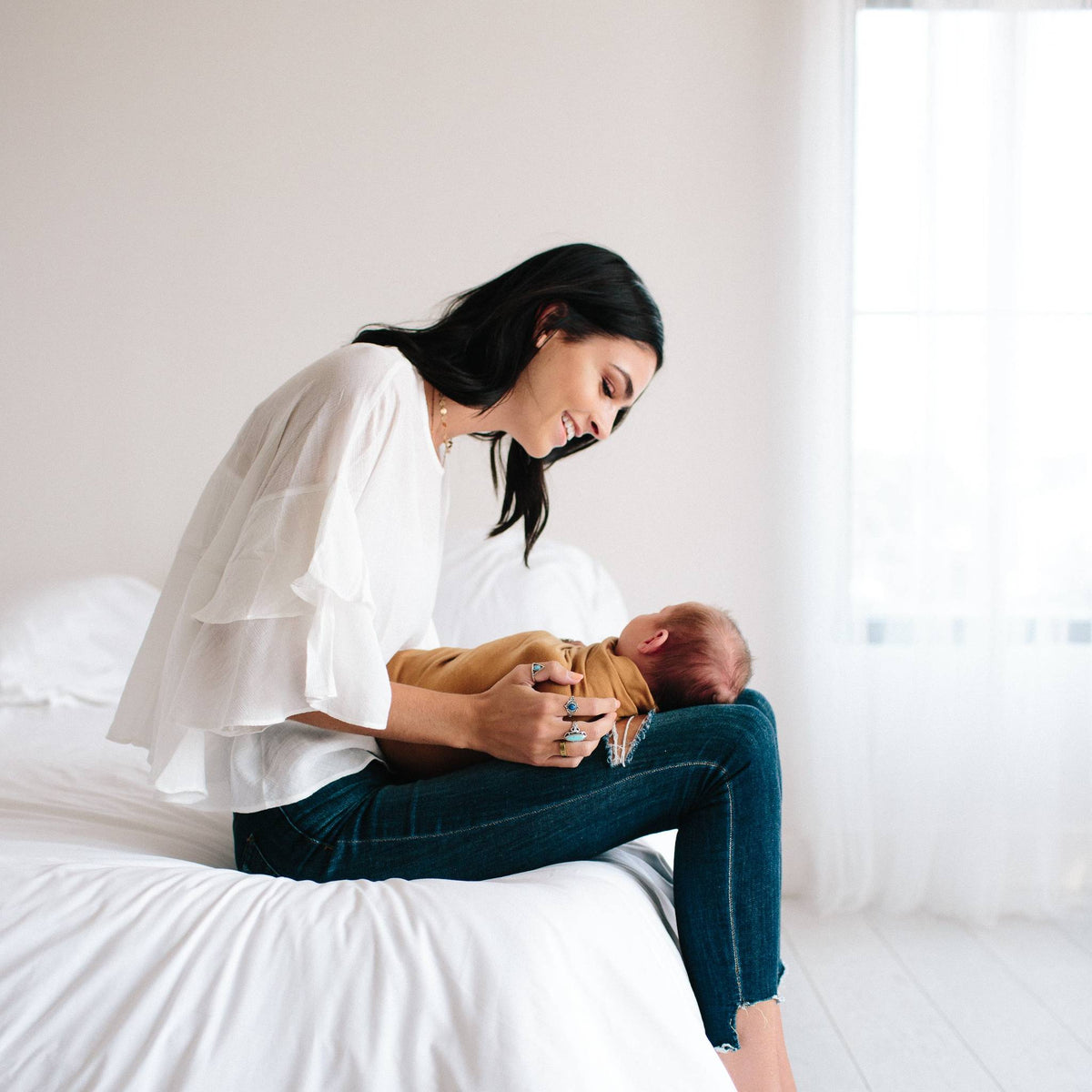 Knit Swaddle Blanket - Camel