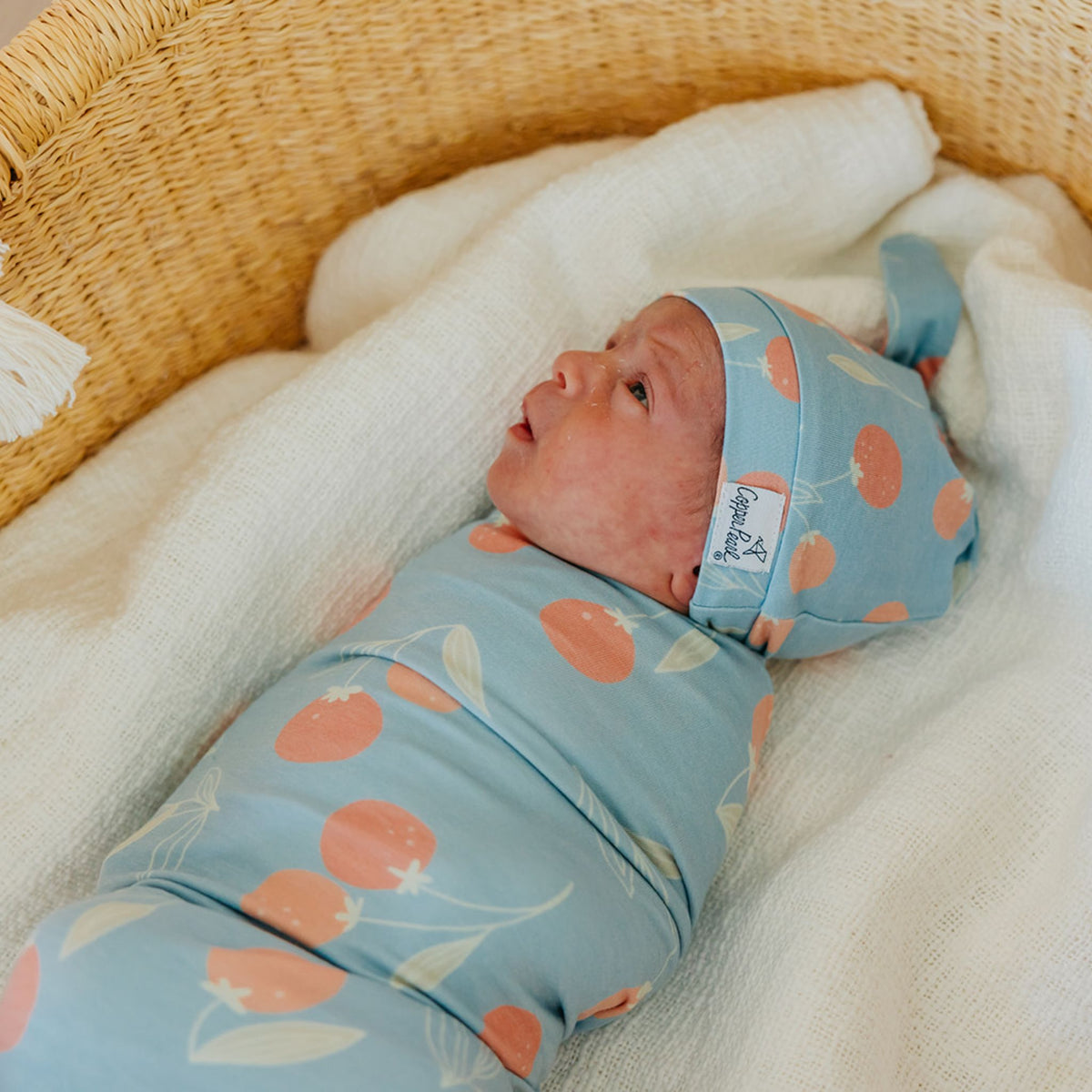 Knit Swaddle Blanket - Clementine