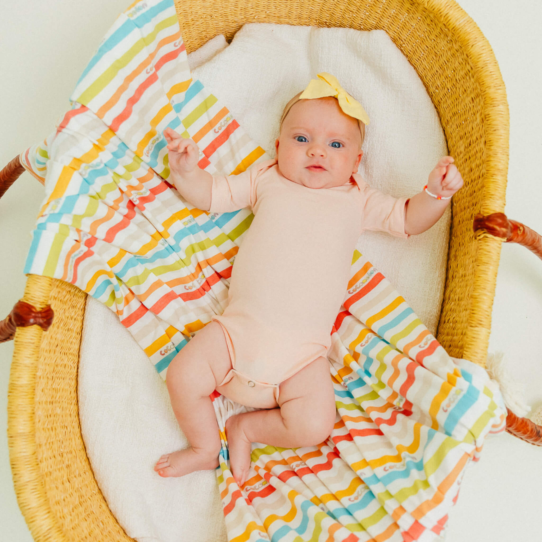 Knit Swaddle Blanket - CoComelon Stripe