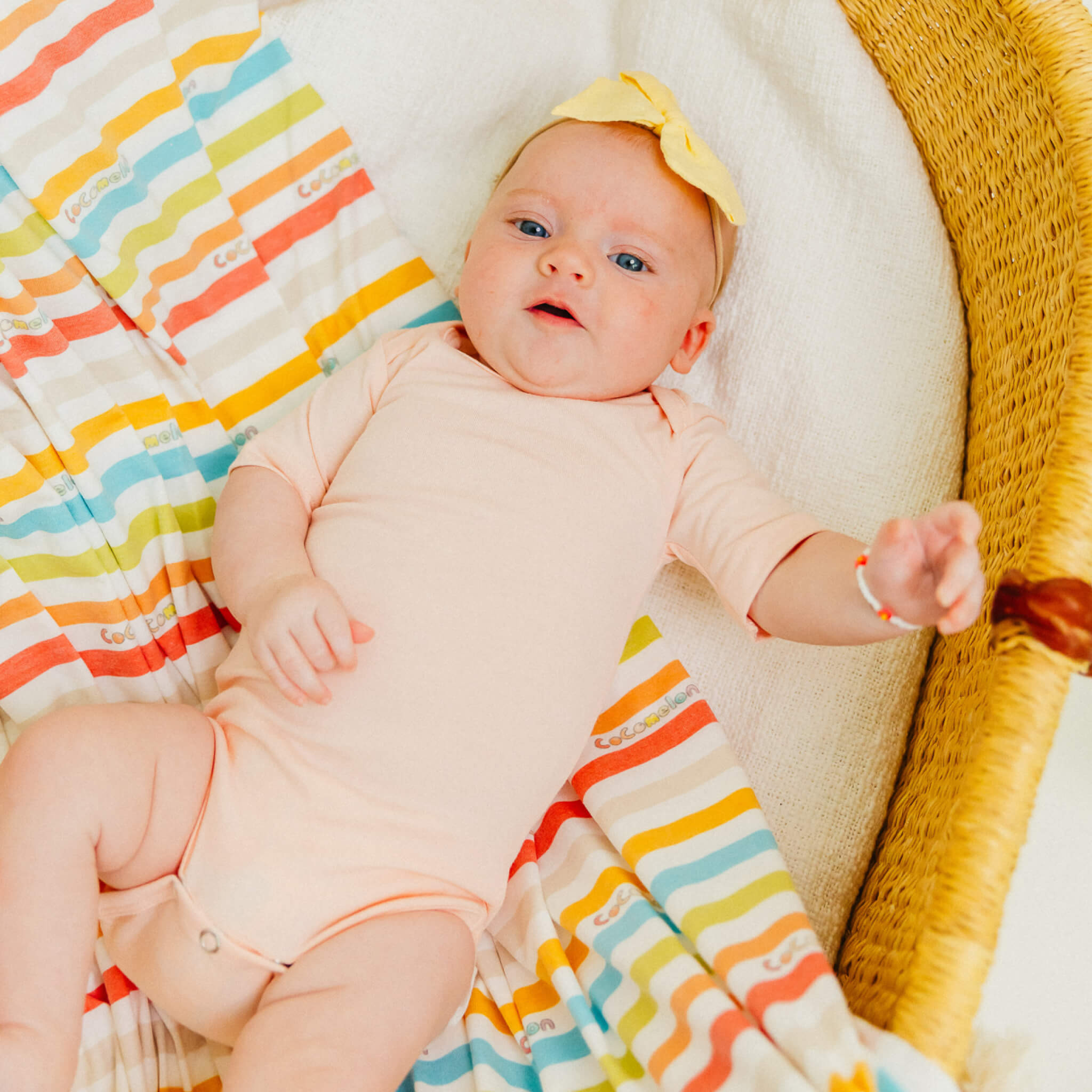 Knit Swaddle Blanket - CoComelon Stripe