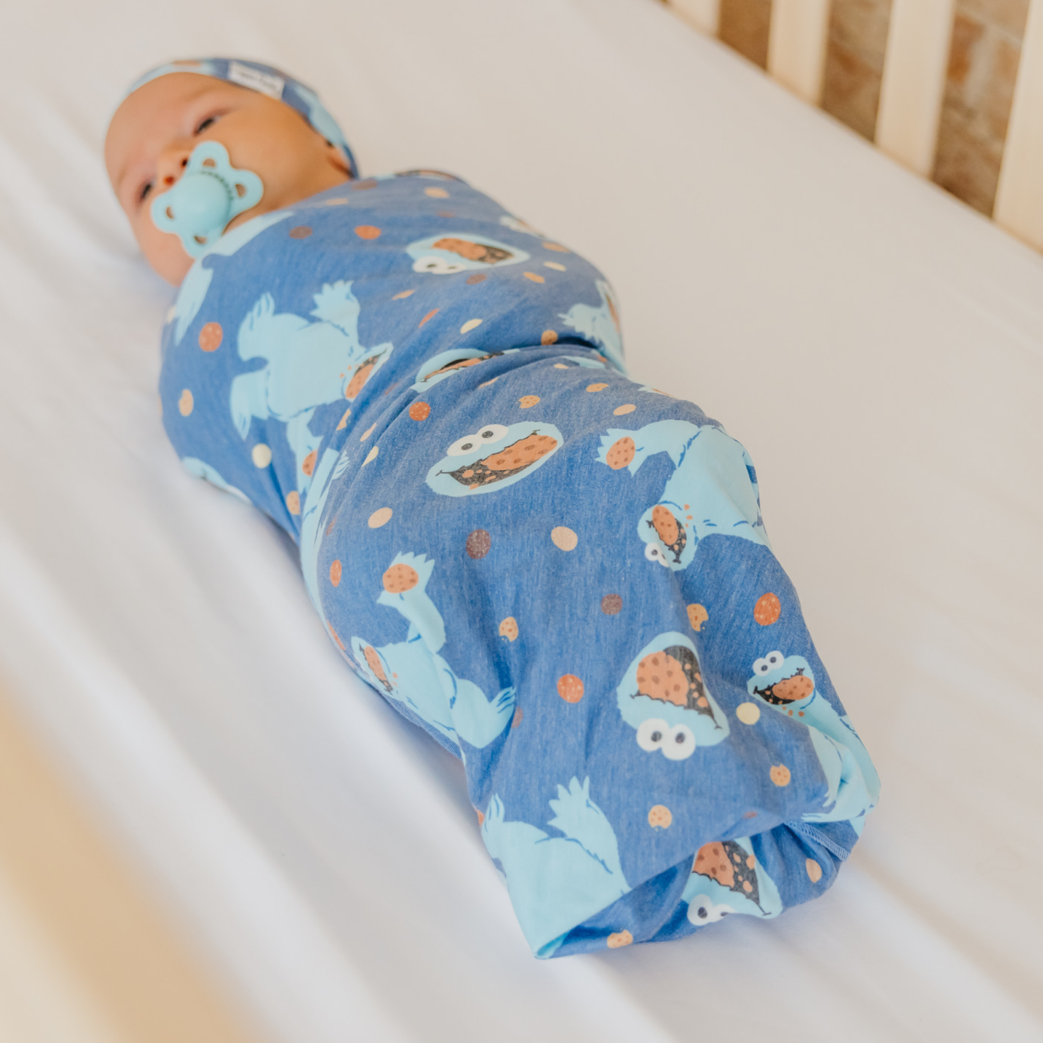 Knit Swaddle Blanket - Cookie Monster