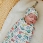 Knit Swaddle Blanket - Dinosaurs of Jurassic Park