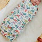 Knit Swaddle Blanket - Dinosaurs of Jurassic Park