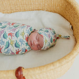 Knit Swaddle Blanket - Dinosaurs of Jurassic Park