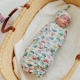 Knit Swaddle Blanket - Dinosaurs of Jurassic Park