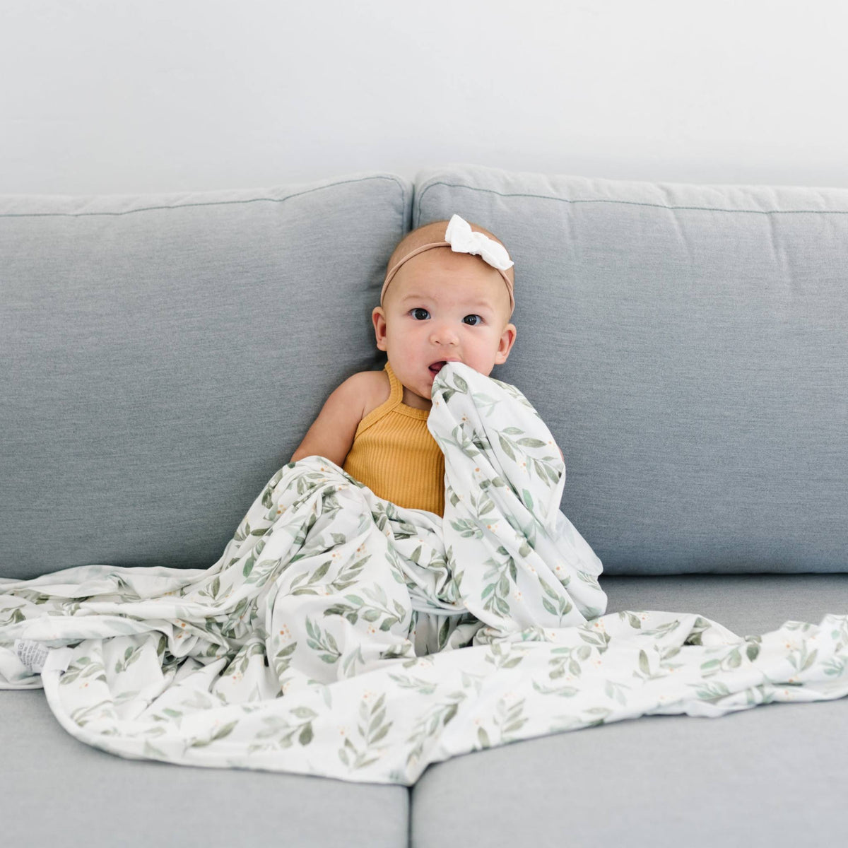 Knit Swaddle Blanket - Fern