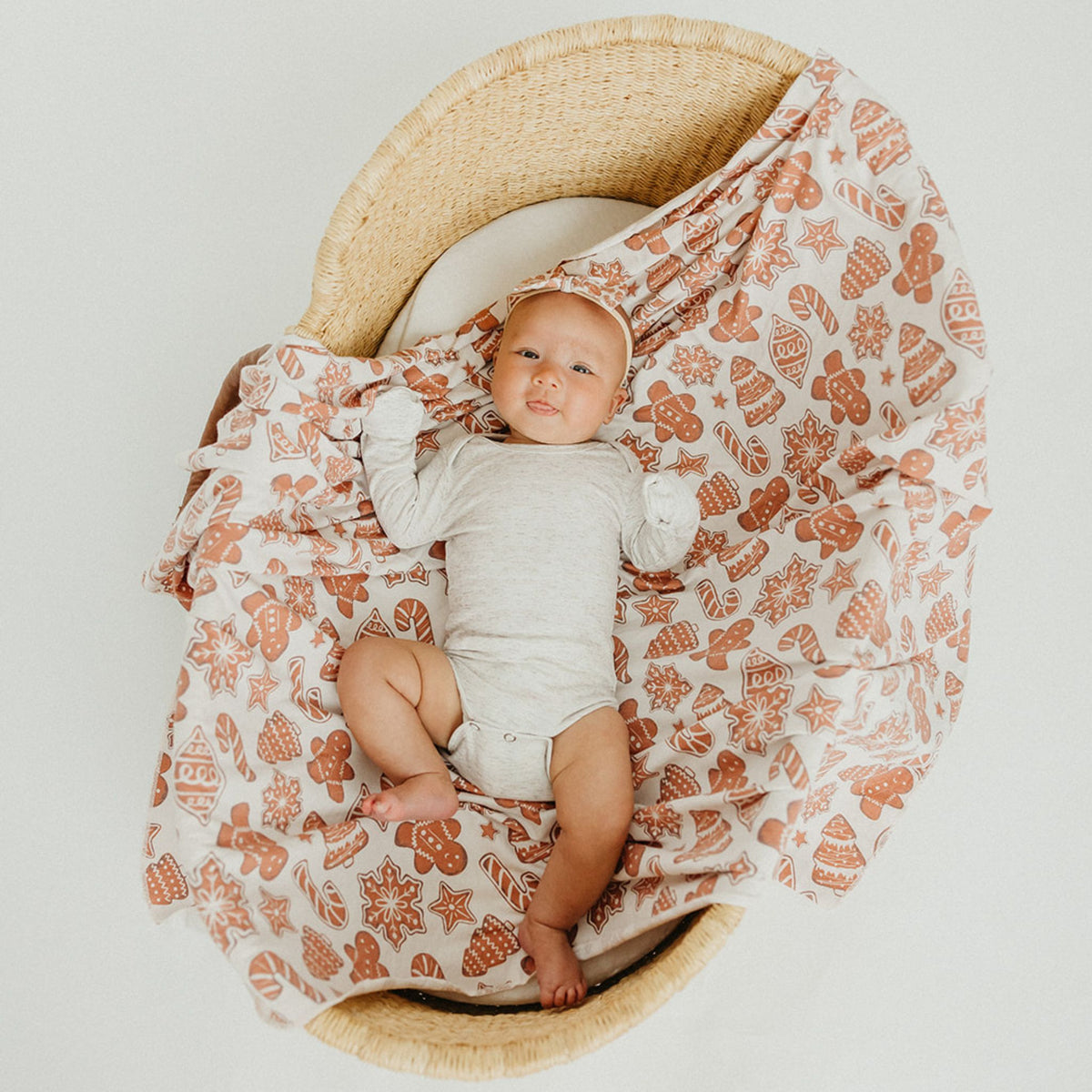 Knit Swaddle Blanket - Gingerbread