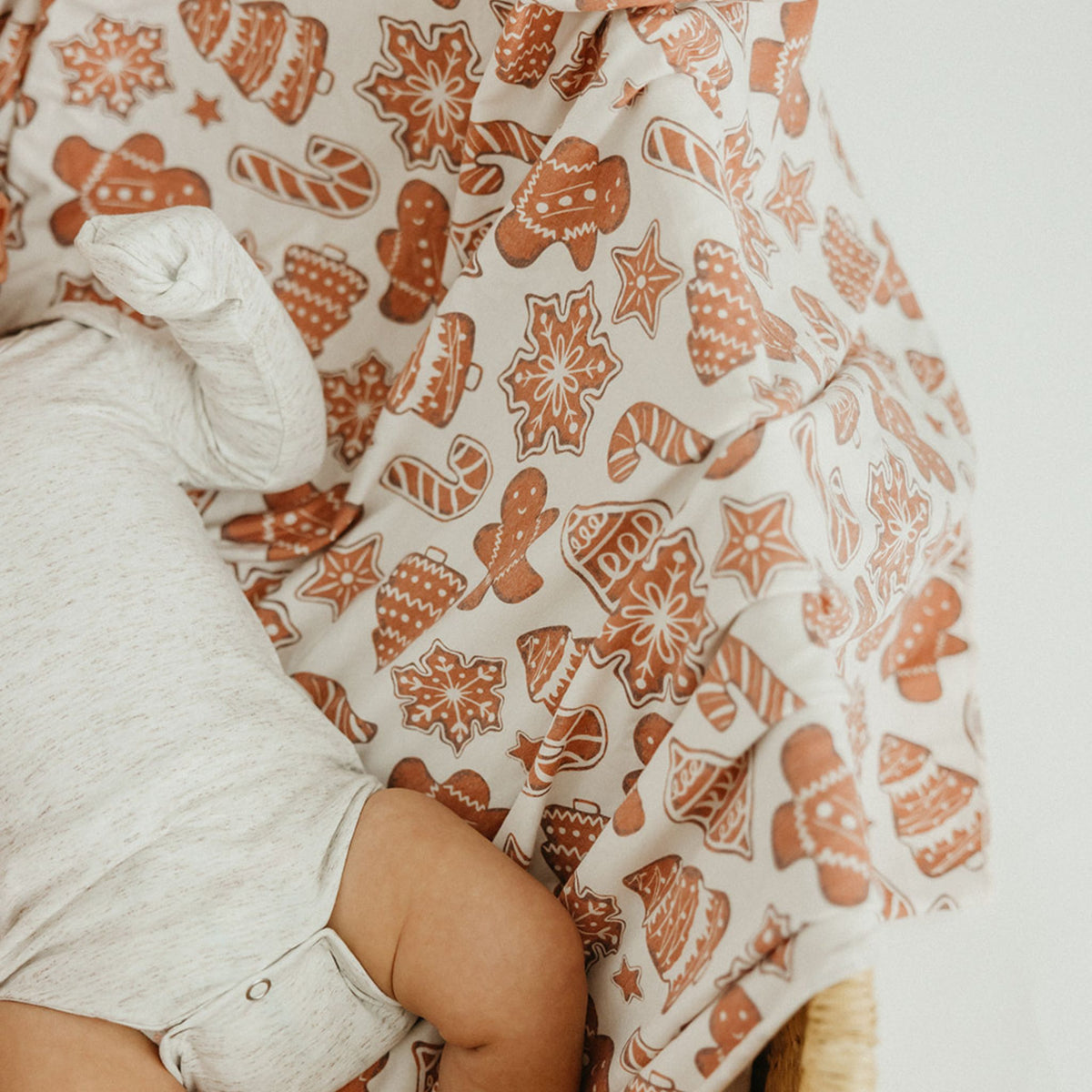 Knit Swaddle Blanket - Gingerbread