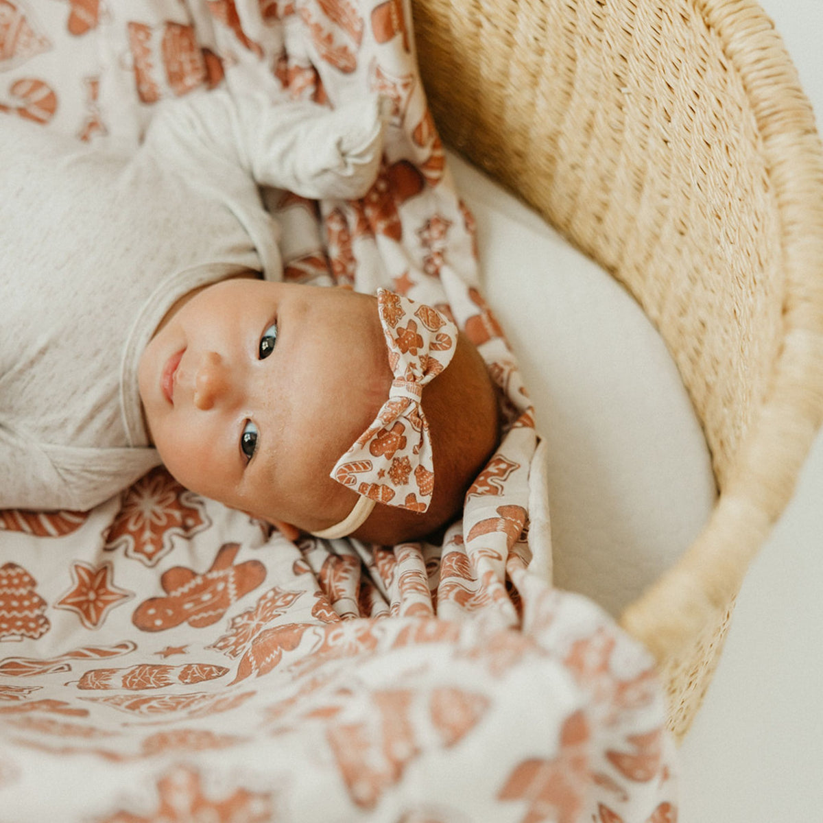 Knit Swaddle Blanket - Gingerbread