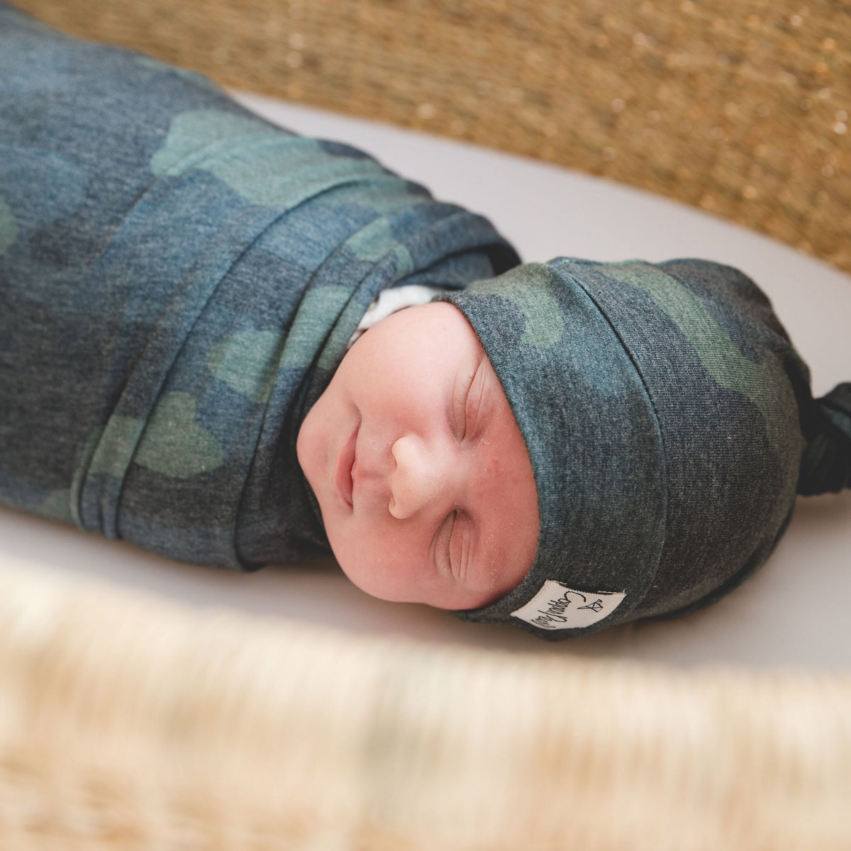 Knit Swaddle Blanket - Hunter