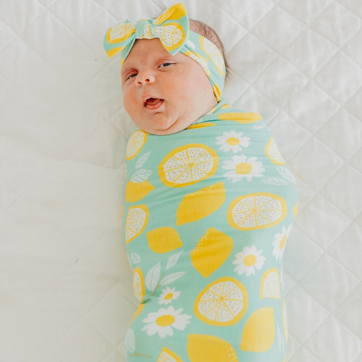 Knit Swaddle Blanket - Lemon