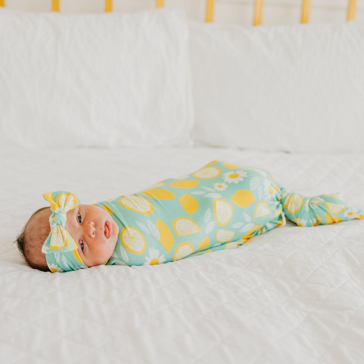 Knit Swaddle Blanket - Lemon