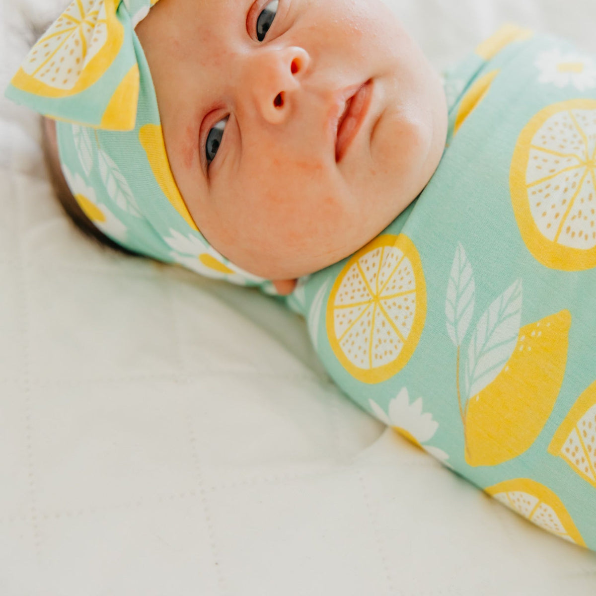 Knit Swaddle Blanket - Lemon