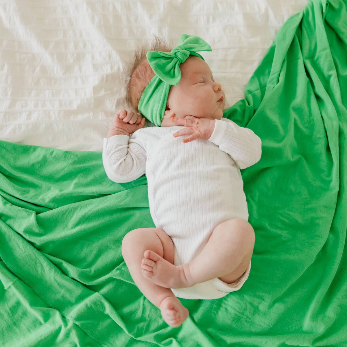 Knit Swaddle Blanket - Lime