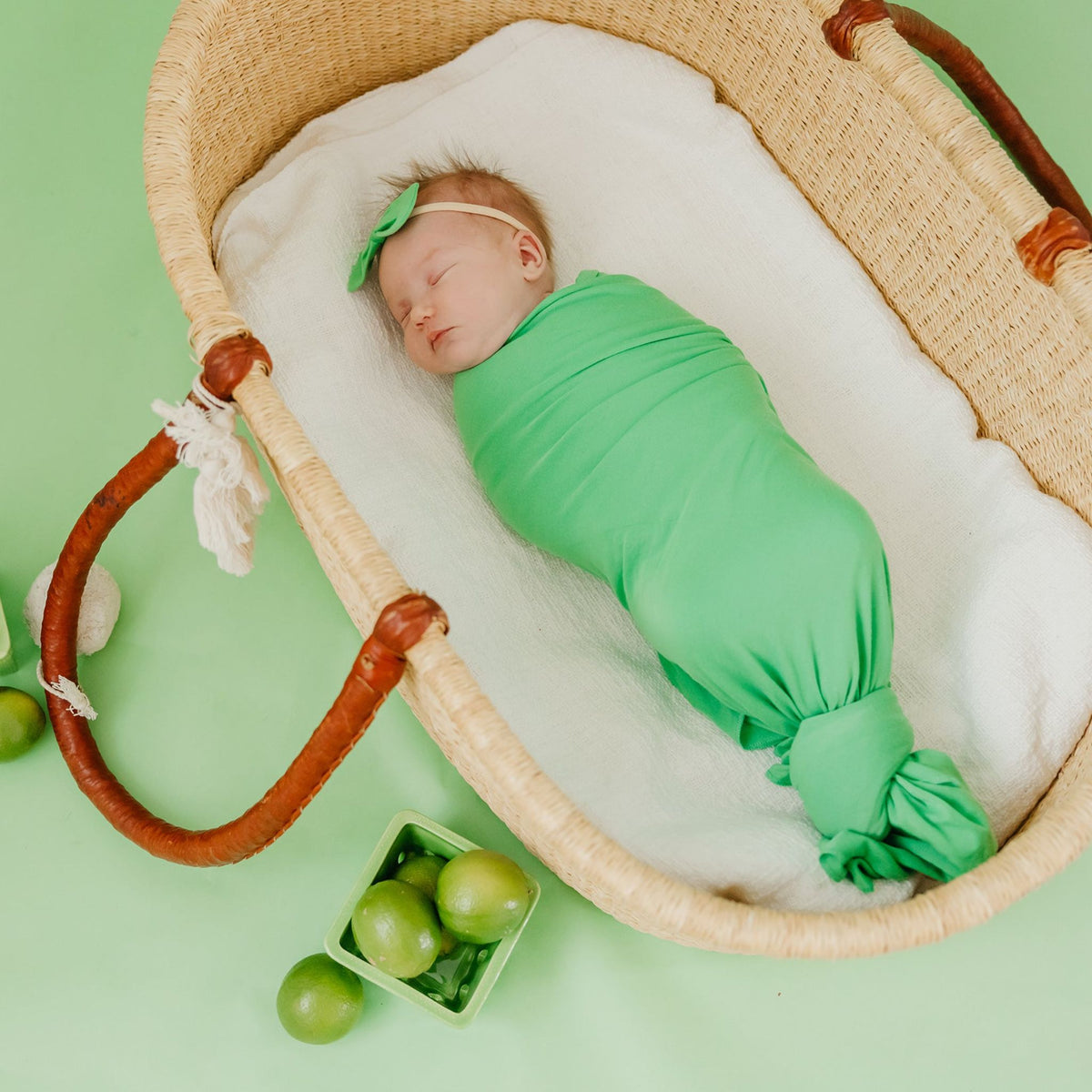 Knit Swaddle Blanket - Lime