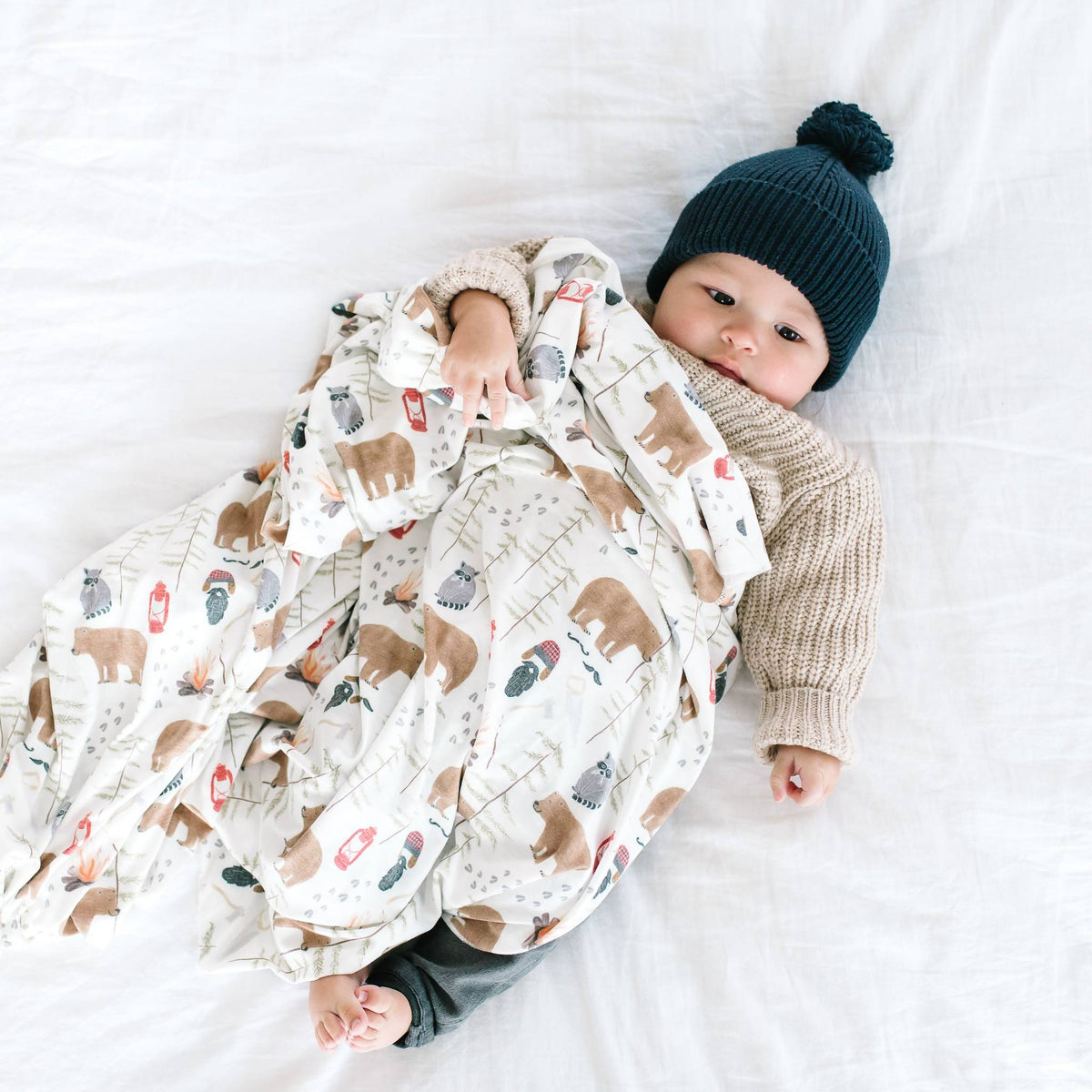 Knit Swaddle Blanket - Lumberjack