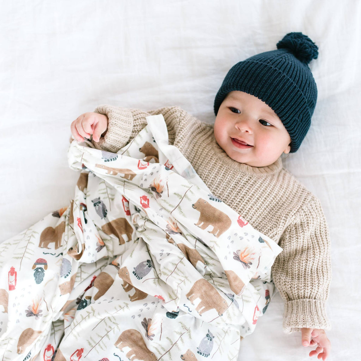 Knit Swaddle Blanket - Lumberjack