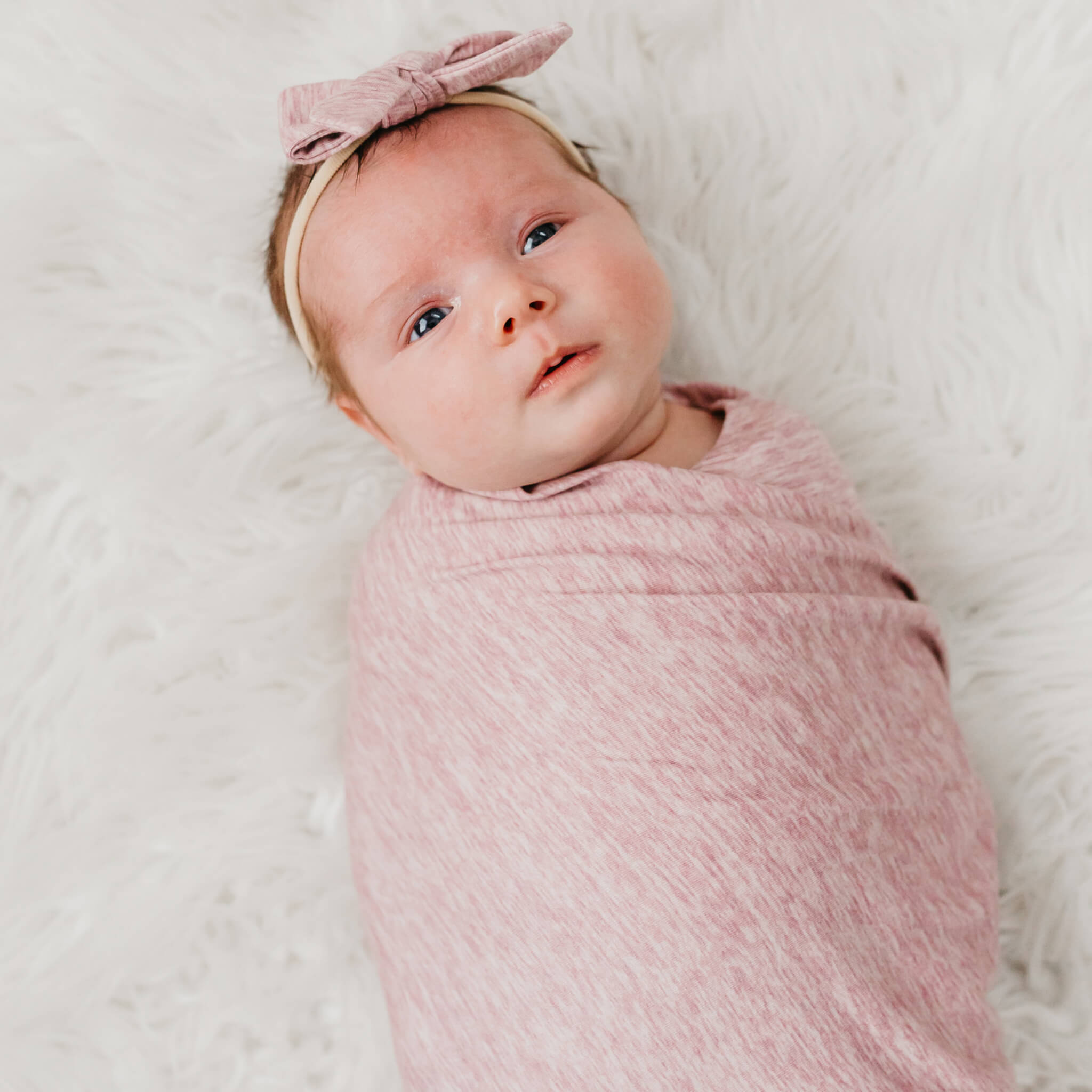 Copper Pearl Swaddle Blanket - Summit Print, Large 46"x46" Lightweight & Breathable