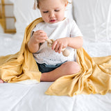 Knit Swaddle Blanket - Marigold