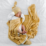 Knit Swaddle Blanket - Marigold