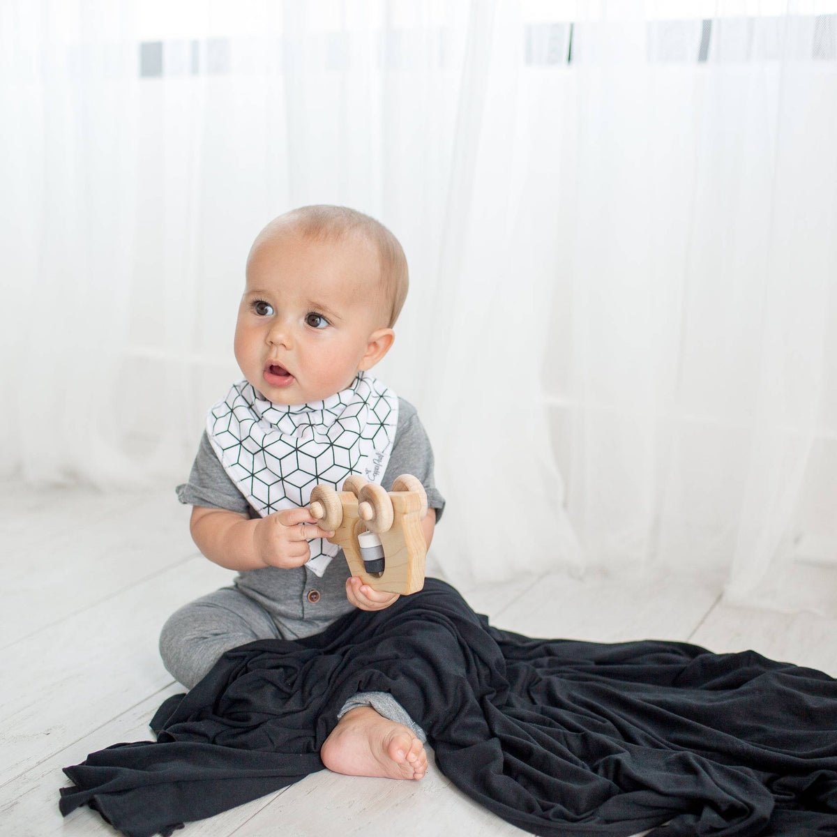 Knit Swaddle Blanket - Midnight