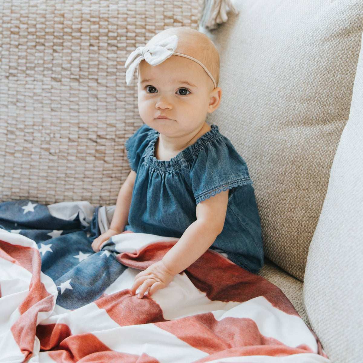 Knit Swaddle Blanket - Patriot