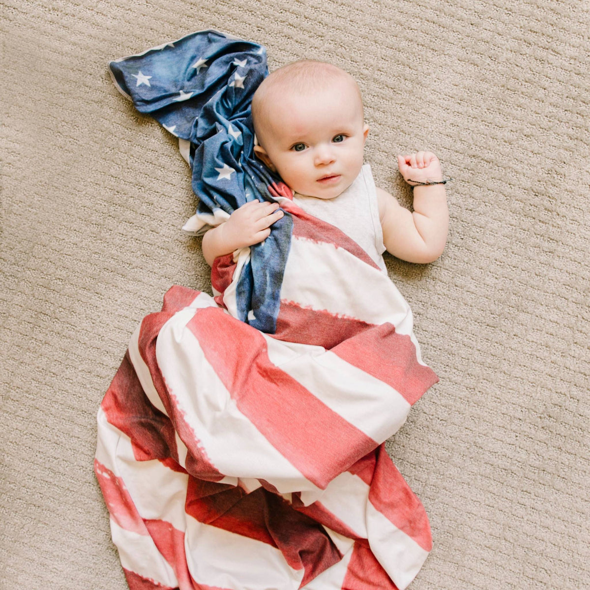 Knit Swaddle Blanket - Patriot