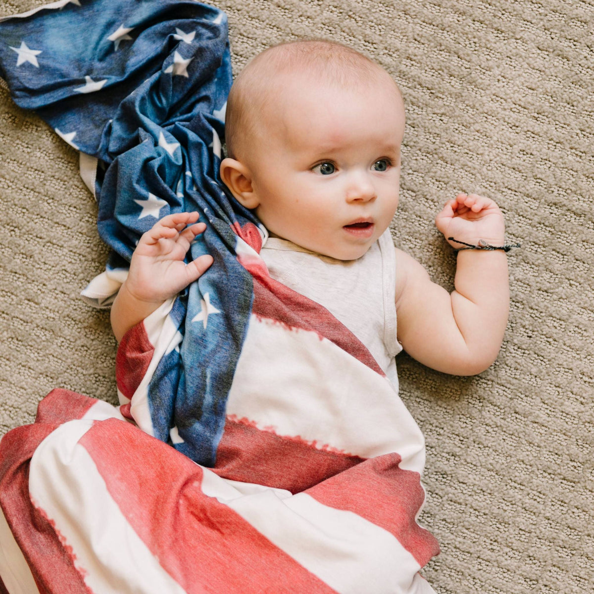 Knit Swaddle Blanket - Patriot