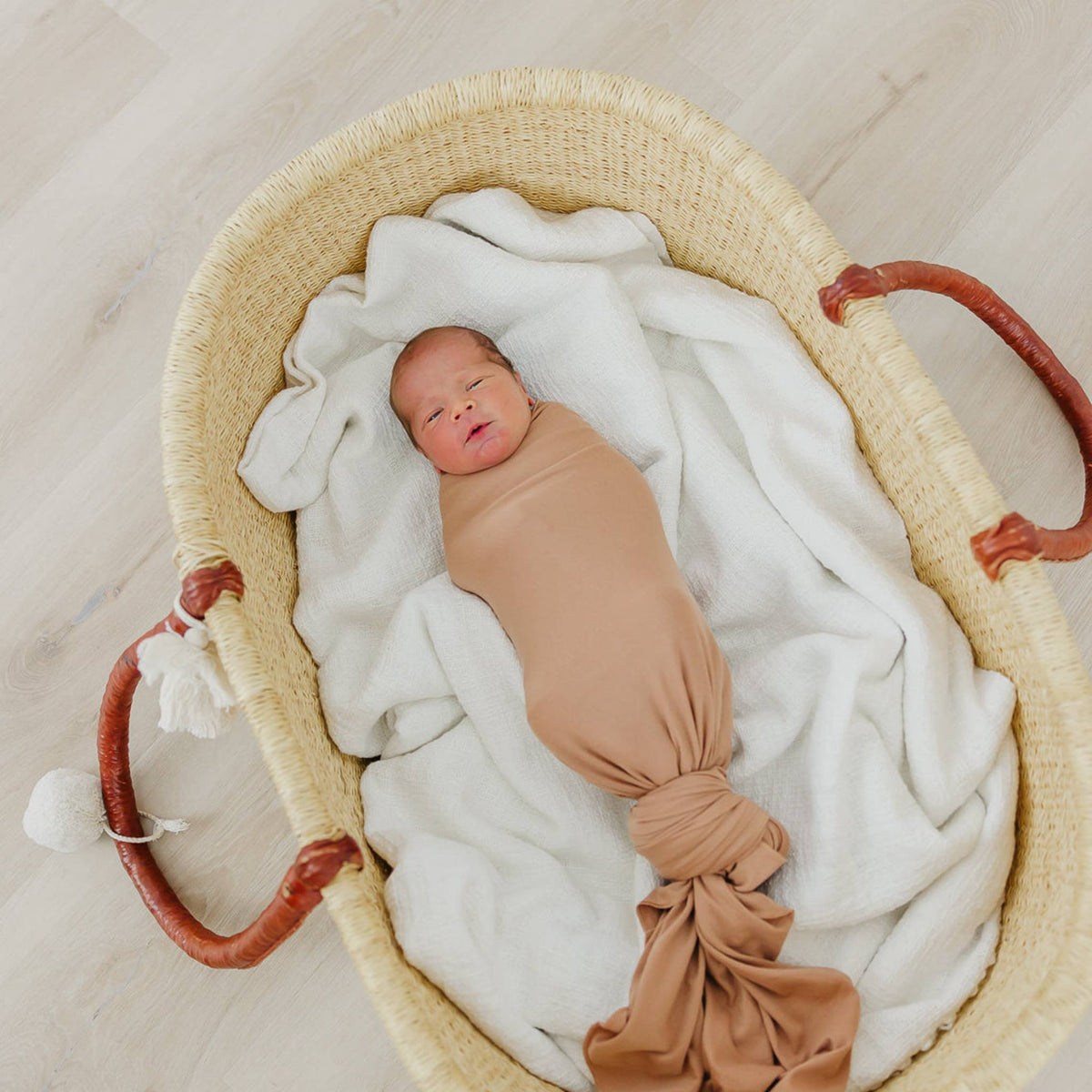 Knit Swaddle Blanket - Pecan