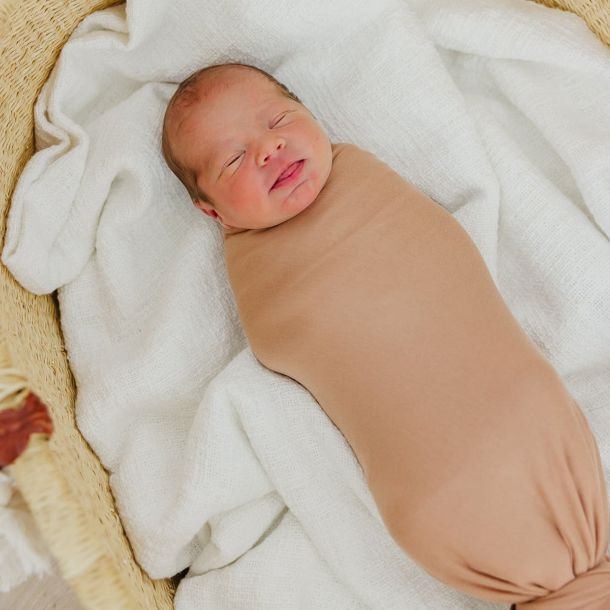 Knit Swaddle Blanket - Pecan