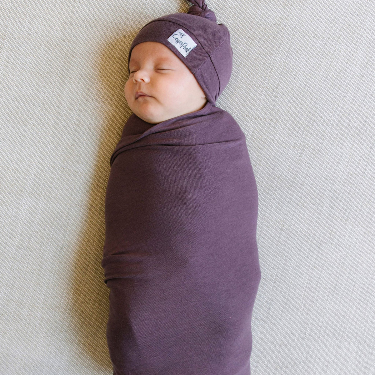 Knit Swaddle Blanket - Plum