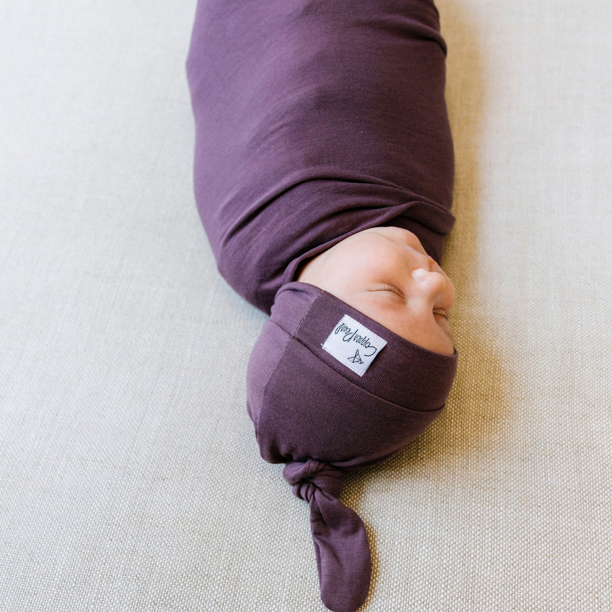 Knit Swaddle Blanket - Plum