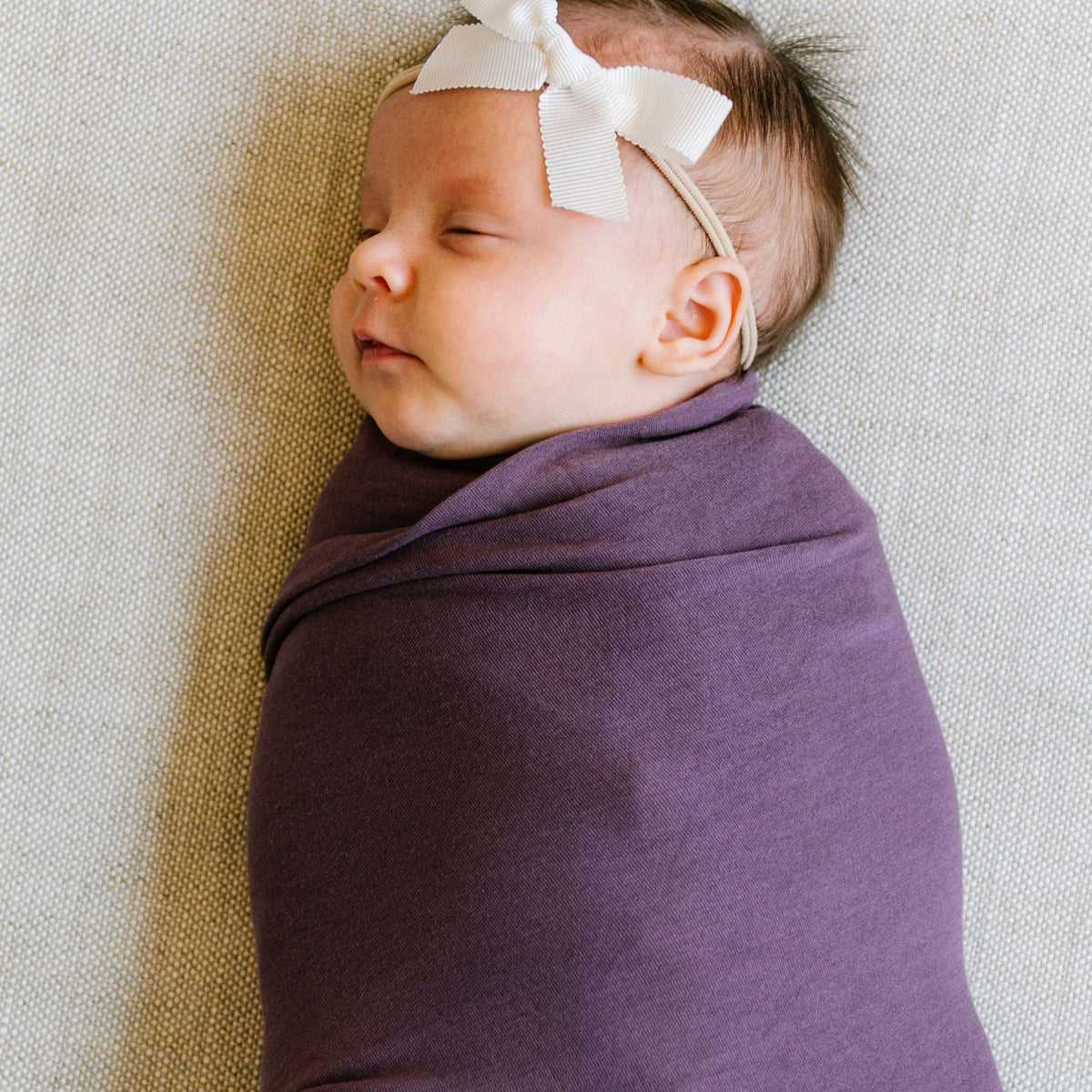 Knit Swaddle Blanket - Plum