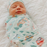 Knit Swaddle Blanket - Snowy Slopes