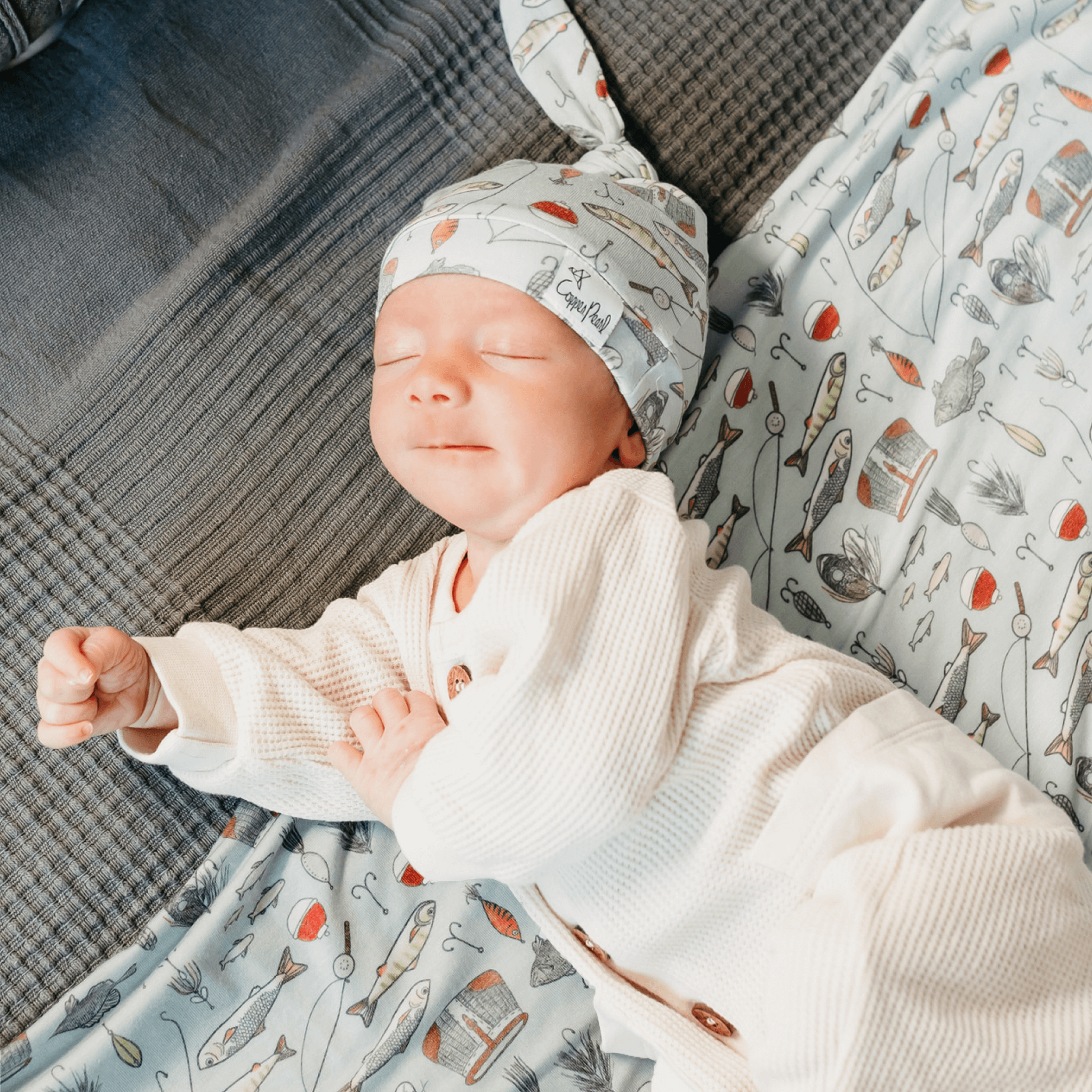 Knit Swaddle Blanket - Trout