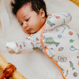 Newborn Knotted Gown - Sesame Street Varsity Friends