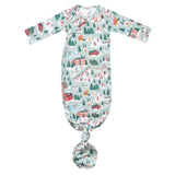 Newborn Knotted Gown - Snowy Slopes