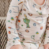 2pc Long Sleeve Pajama Set - Sesame Street Varsity Friends