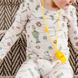 2pc Long Sleeve Pajama Set - Sesame Street Varsity Friends