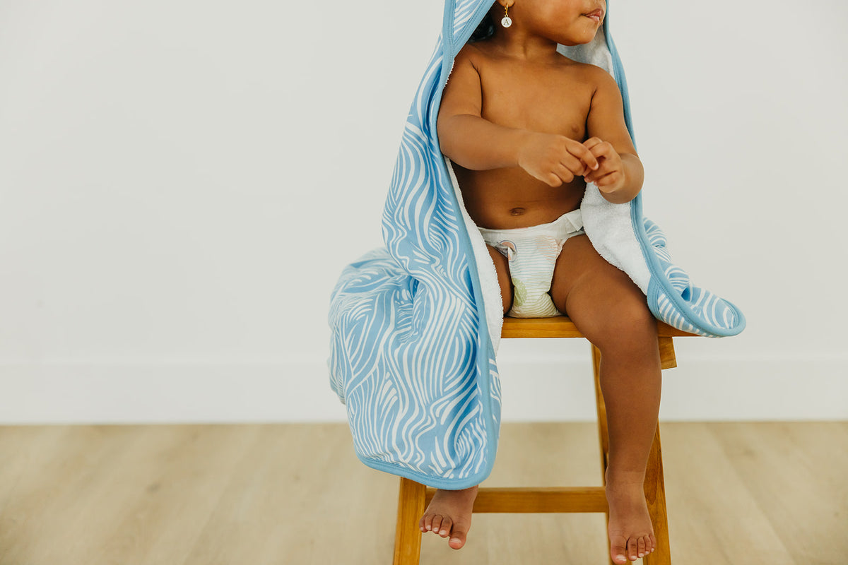 Premium Baby Knit Hooded Towel - Surf